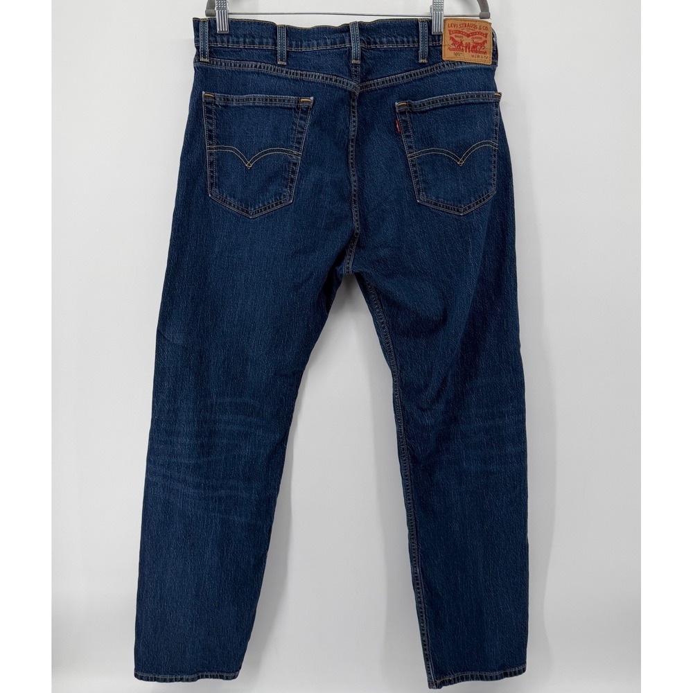 Levis Jeans Mens 38x32 Blue 505 Regular Fit Straight Leg Dark Wash Classic Denim - Picture 3 of 8